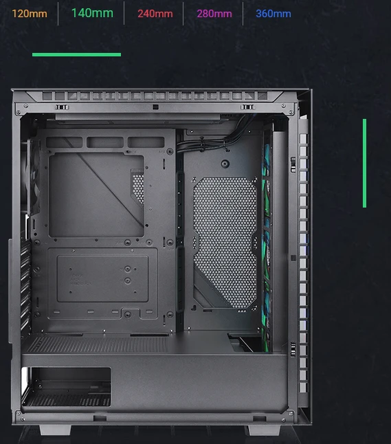 Thermaltake Divider 500 TG Air, schwarz, Glasfenster