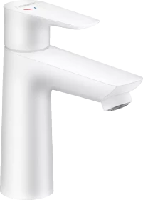 Hansgrohe Talis E Waschtischmischer 110 CoolStart mit Zugstangen-Ablaufgarnitur mattweiß