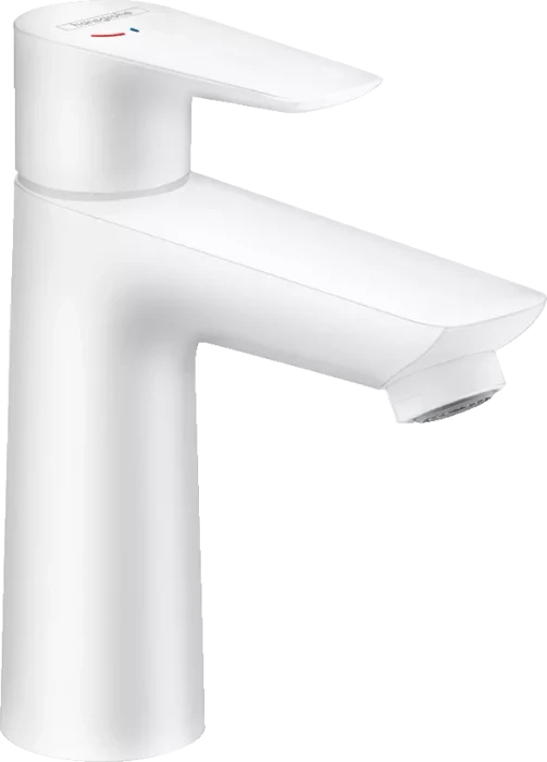 Hansgrohe Talis E Waschtischmischer 110 CoolStart mit Zugstangen-Ablaufgarnitur mattweiß