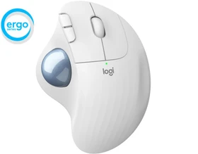 Logitech Ergo M575 Wireless Trackball for Business, grauweiß, Logi Bolt, Bluetooth