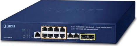 Planet GS-4210 Rackmount Gigabit Managed Switch, 10x RJ-45, 2x SFP, 120W PoE+
