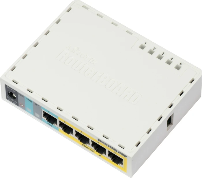 MikroTik RouterBOARD Router, 5x RJ-45, PoE
