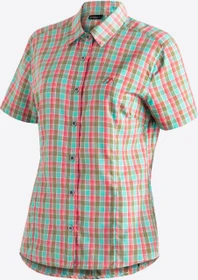 Maier Sports Philina Hemd kurzarm green lightblue/red check (Damen)