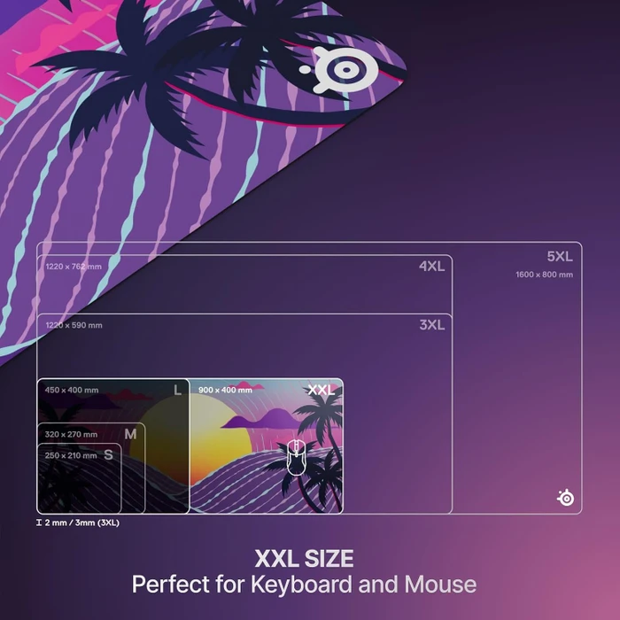 SteelSeries QcK XXL Neon Sunset Limited Edition, 900x400mm, Motiv mehrfarbig