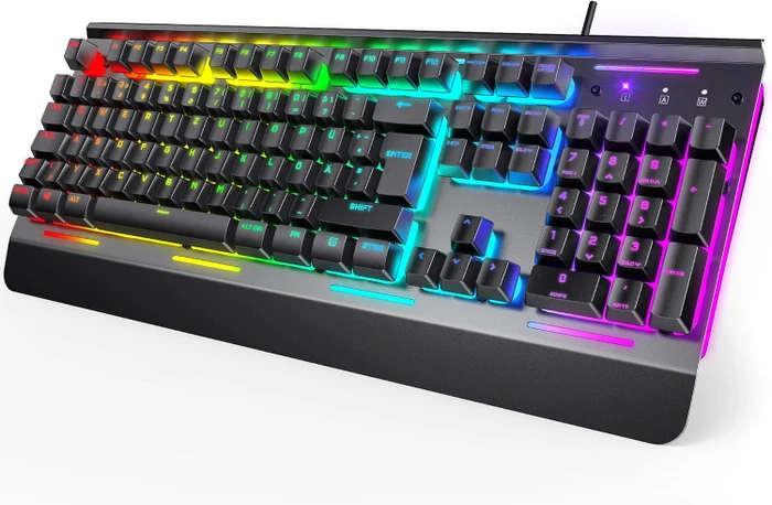 TeckNet RGB Gaming Keyboard, schwarz, LEDs RGB, USB, DE