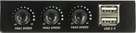 DeLOCK Front Panel mit 2x USB, 3.5" Lüftersteuerung, 3-Kanal