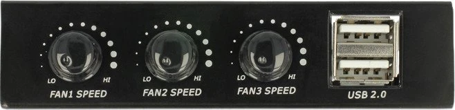 DeLOCK Front Panel mit 2x USB, 3.5" Lüftersteuerung, 3-Kanal