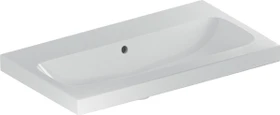 Geberit iCon Light Waschtisch verkürzte Ausladung 75cm, ohne Hahnloch, mit Überlauf, weiß/KeraTect