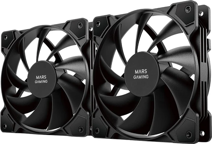 Mars Gaming MF-PWMX2 PWM Fan Kit, schwarz, 120mm, 2er-Pack