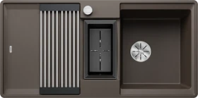 Blanco Adira III 6 S-F InFino Becken reversibel mit Ablauffernbedienung cafe inkl. Multifunktionsschale