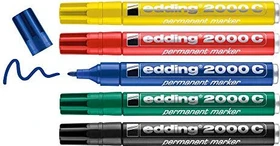 edding 2000 C schwarz/blau/grün/rot/gelb, 5er-Set