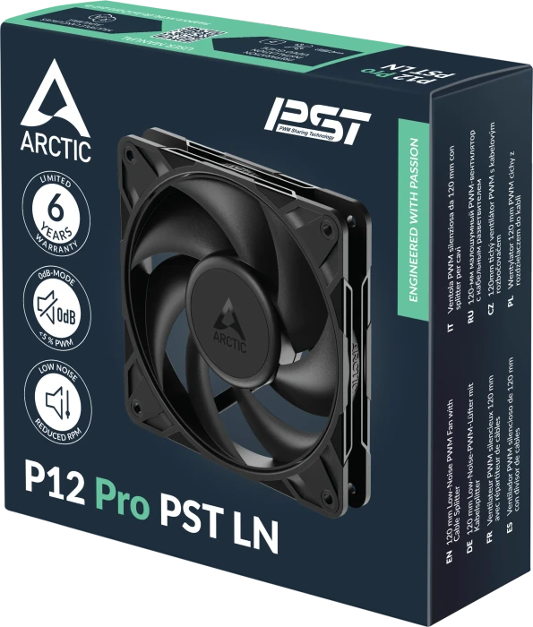 ARCTIC P12 Pro PST LN, schwarz, 120mm, 5er-Pack
