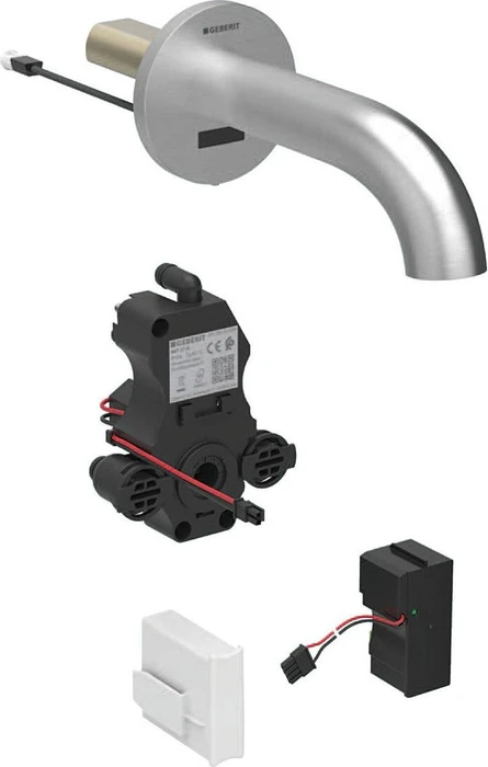 Geberit Piave Waschtischarmatur mit Netzbetrieb 17cm für UP-Funktionsbox edelstahloptik gebürstet easy-to-clean-beschichtet