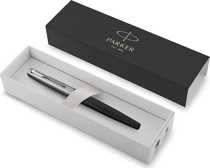 Parker Jotter bond street black, rechte Hand, mittel, Geschenkbox