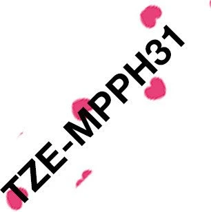 Brother TZe-MPPH31 Beschriftungsband, 12mm, schwarz/pink/weiß (Muster)