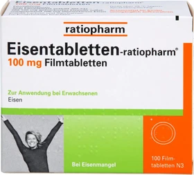 Eisentabletten-ratiopharm 100mg Filmtabletten, 100 Stück