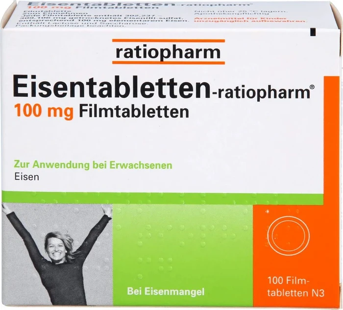 Eisentabletten-ratiopharm 100mg Filmtabletten, 100 Stück