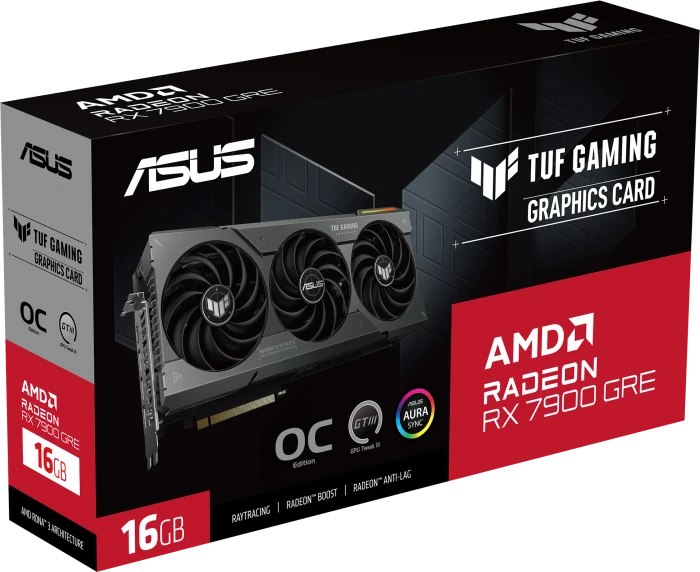 ASUS TUF Gaming Radeon RX 7900 GRE OC, TUF-RX7900GRE-O16G-GAMING, 16GB GDDR6, HDMI, 3x DP