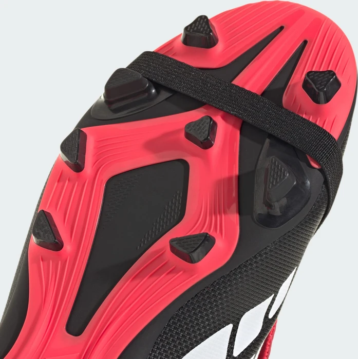 adidas Predator Club Fold-Over Tongue FG/MG core black/cloud white/lucid red (Junior) (KI8895) – Bild 9