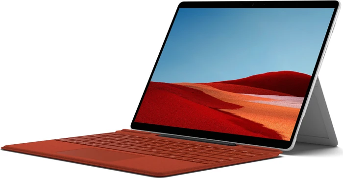 Microsoft Surface Pro X, Platin, SQ2, 16GB RAM, 512GB, Surface Pro X Signature Keyboard Mohnrot, Surface Slim Pen Bundle
