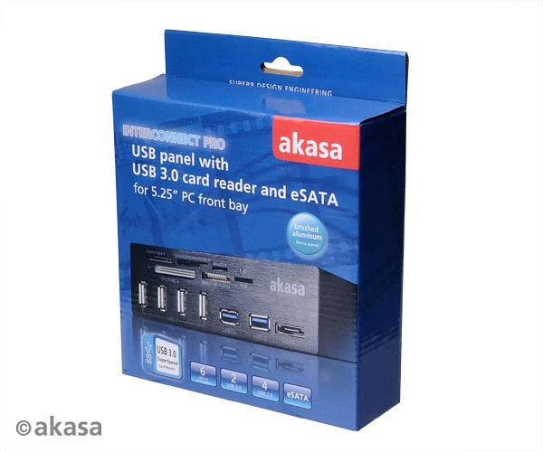 Akasa InterConnect Pro Multi-Slot-Cardreader, USB 3.0 19-Pin Stecksockel [Stecker]