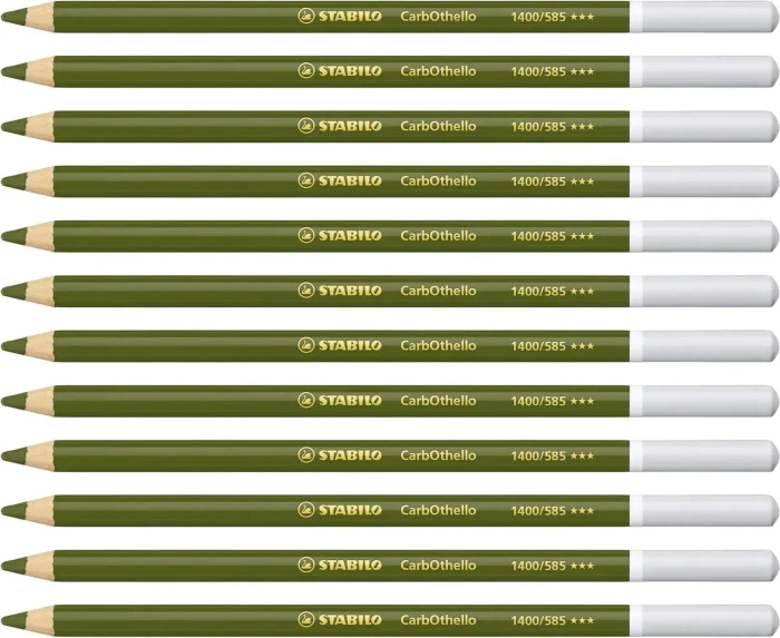 STABILO CarbOthello Kreidestift olivgrün, 12er-Pack