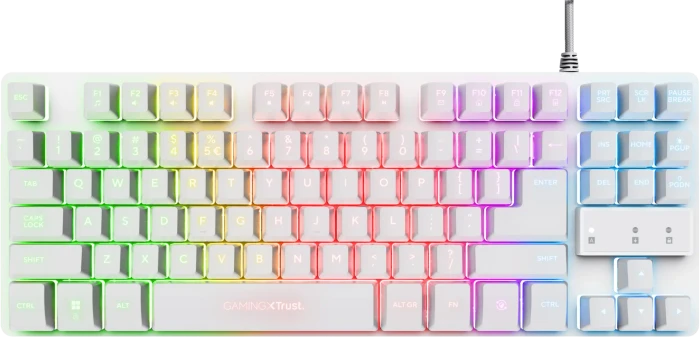 Trust Gaming GXT 833W Thado TKL, weiß, LEDs RGB, USB, DE