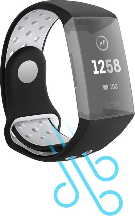 Hama Ersatzarmband Sport für Fitbit Charge 3/4 grau/schwarz