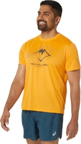 Asics Fujitrail Logo Laufshirt kurzarm fellow yellow/lichen green/graphite grey (Herren)