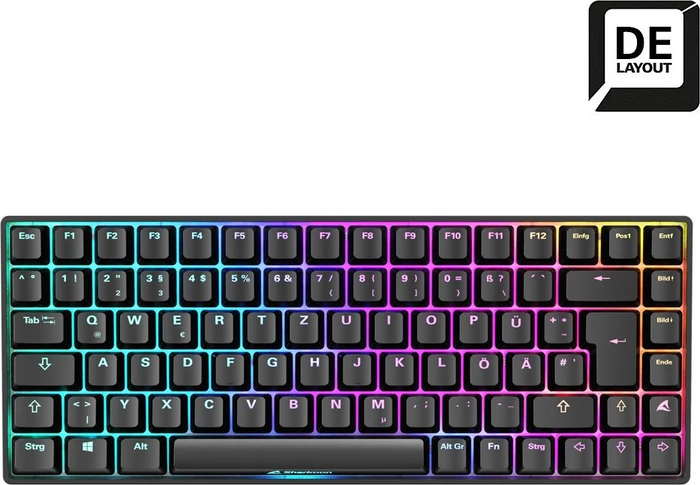 Sharkoon Skiller SGK50 S3, schwarz, LEDs RGB, hot-swap, Gateron YELLOW, USB, DE