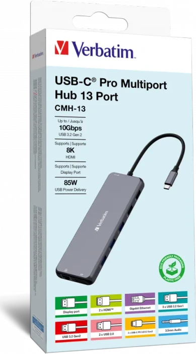 Verbatim USB-C Pro Multiport Hub CMH-13, USB-C 3.1 [Stecker]