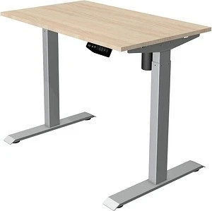 Kerkmann Move 1 elektrisch höhenverstellbarer Sitz-Steh-Schreibtisch 100x60cm Ahorn/silber