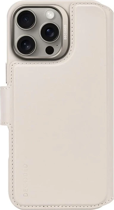Decoded Leather Detachable Wallet Case für Apple iPhone 16 Pro Max beige