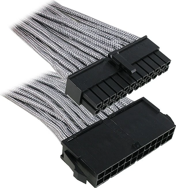 BitFenix Alchemy 24-Pin ATX Verlängerung 30cm, sleeved silber
