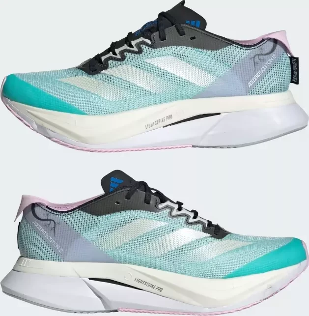 adidas Adizero Boston 12 flash aqua/zero metallic/orchid fusion (Herren)