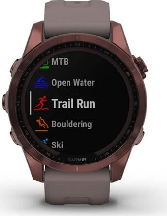 Garmin Fenix 7S Sapphire Solar dark bronze titanium/shale grey