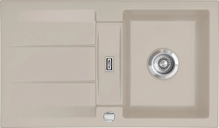 systemceram Genea 87 F Einbau Becken reversibel mit Ablauffernbedienung fango