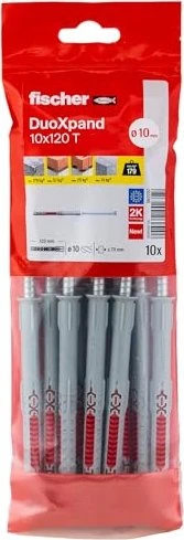 fischer DuoXpand 10x120 T B (10) Schrauben/Dübel-Sortiment, 10 Stück