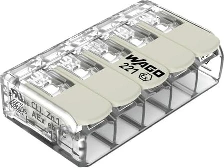 Wago COMPACT-Verbindungsklemme bis 6mm² 105°C 5-Leiter, 15 Stück