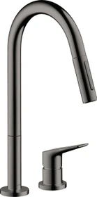 Hansgrohe Axor Citterio M 2-Loch 220 mit Ausziehbrause polished black chrome