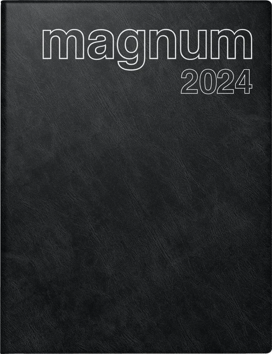 Brunnen Magnum Wochenkalender 2024, 183x240mm, Kunststoff-Cover, schwarz, 72 Blatt