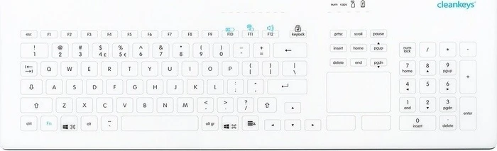 GETT InduKey KR24230 Cleankeys CK4W, kabellos, Touchpad, weiß, USB, DE