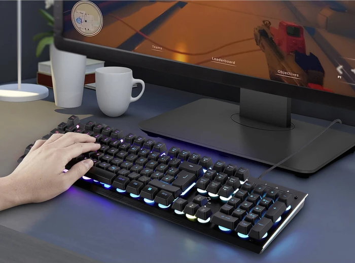 Renkforce RF-GMK-250 Gaming Tastatur, LEDs RGB, schwarz, USB, DE