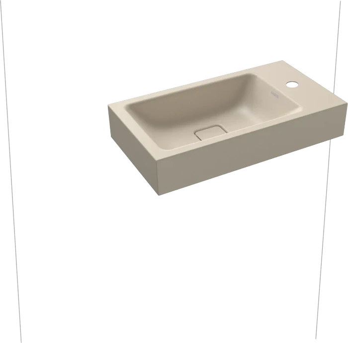Kaldewei Cono 3073 Wandwaschtisch 55x30x10cm, mit Hahnloch rechts, warm beige 20