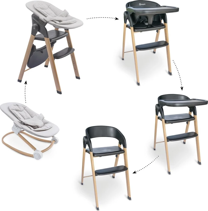 BabyGo Levels Newborn inkl. Babywippe schwarz