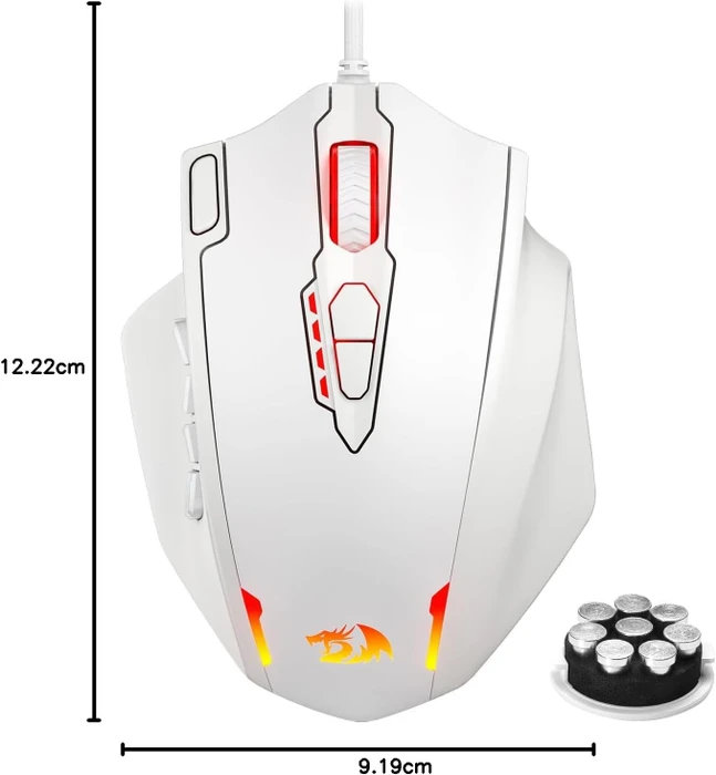 Redragon M908 Impact RGB MMO weiß, USB
