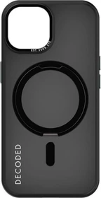 Decoded Recycled Plastic Loop Stand Back Cover für Apple iPhone 15 transparent/schwarz