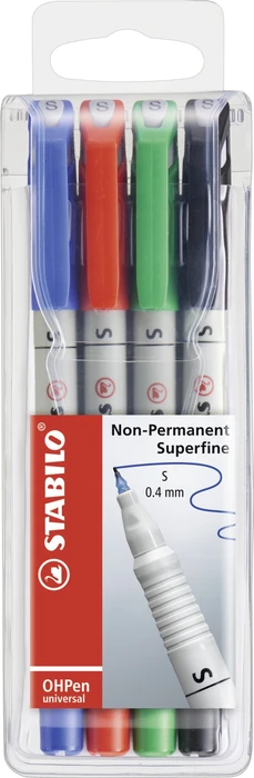 STABILO OHPen universal wasserlöslich S sortiert, 4er-Set