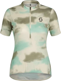 Scott Endurance 10 Trikot kurzarm cotton white/miami green (Damen)