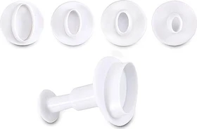 Städter Profi-Ausstecher mit Auswerfer Ovale Set weiß, 4-tlg.